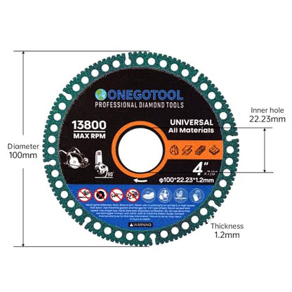 4 inch Indestructible Cutting Discs for Angle Grinder 7/8" Blades Cut Off Wheels Tool Diamond Metal rebar Porcelain Tile Granite Marble Smooth Cutter (3pcs) - size: 4"