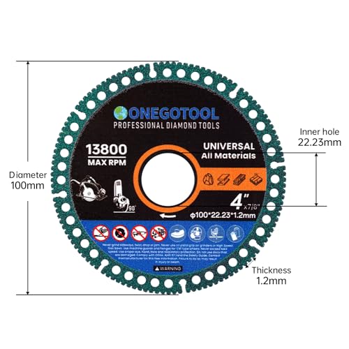4 inch Indestructible Cutting Discs for Angle Grinder 7/8" Blades Cut Off Wheels Tool Diamond Metal rebar Porcelain Tile Granite Marble Smooth Cutter (3pcs) - size: 4"