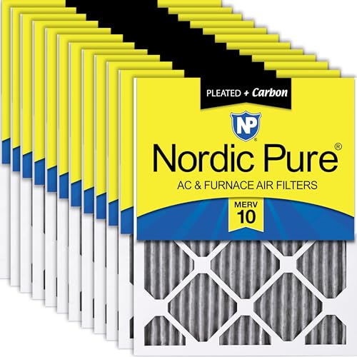 Nordic Pure 20x24x1 Pleated MERV 10 Plus Carbon Air Filters 12 Pack - style: MERV 10 + Carbon