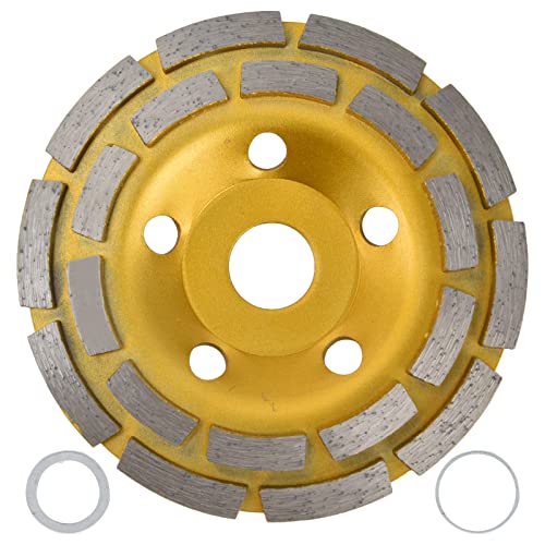 Concrete Grinding Wheel, Superior Cooling, Long-Lasting Durability, Cup Grinding Wheel, Double Row with Air Holes, 125mm Professional, for Granite Countertops, Concre - size: 125mm