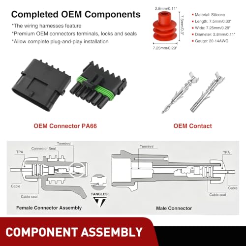 Nilight 78PCS 3 Kits 6 Pin Waterproof Automotive Electrical Connector Kit - size: 6Pin Spark Plug Connector 78PCS