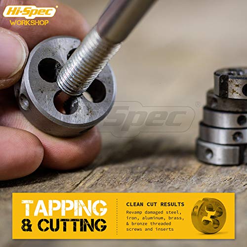 Hi-Spec Metric Tap and Die Set M3-M12 with Wrench and Gauge for Workshop - size: Metric