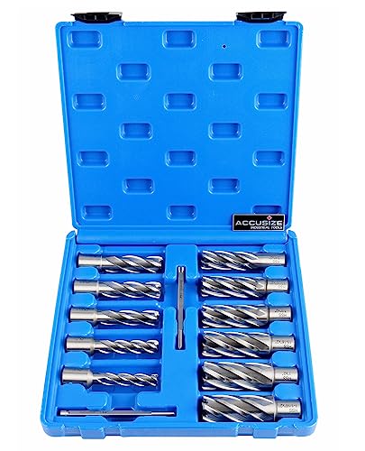 Accusize Industrial Tools HSS Annular Cutter, N2 - size: 7/16" to 1-1/16", 2" Cutting Depth, style: Styling Strong Case