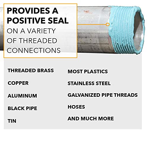 Gasoila Soft-Set Pipe Thread Sealant – Non-Hardening Paste for Metal & Plastic, 1/4 Pint with Brush Cap – Reliable Leak Prevention, Drip-Resistant, Temp Range -100 to 600°F, Made in USA