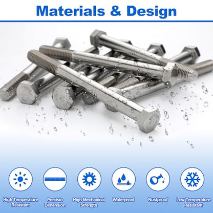 10 Pack 5/8-11 x 7'' Hex Head Cap Screw Bolt 304 Stainless Steel - size: 5/8-11 x 7''