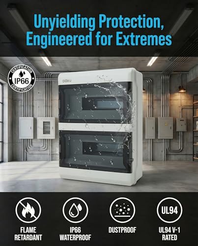 Circuit Breaker Box, IP66 Distribution Protection Box (AT-26 Way-H) - size: 26 - 11.6x15.4x5.1 INCH