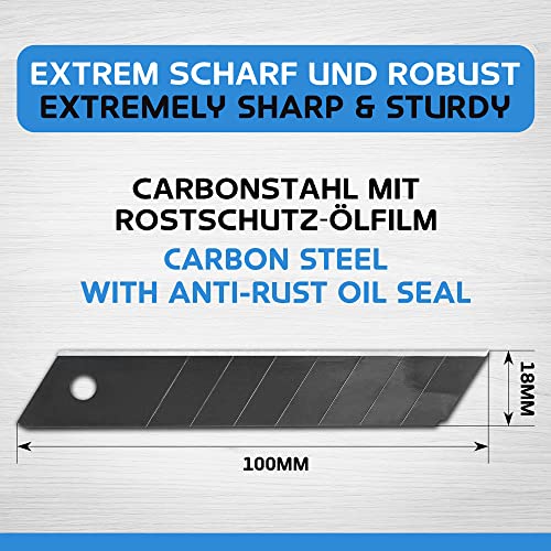 18mm Box Cutter Blades, Carbon Steel Snap Off Blade Refills, Black, 25 PK - style: 18mm