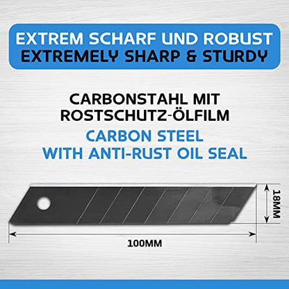 18mm Box Cutter Blades, Carbon Steel Snap Off Blade Refills, Black, 25 PK - style: 18mm