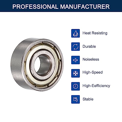 R188ZZ Deep Groove Ball Bearings, ID 1/4" x OD 1/2" x Width 3/16" Miniature Bearings, Double Metal Shielded Ball Bearing Chrome Steel Z2 Lever 20pcs