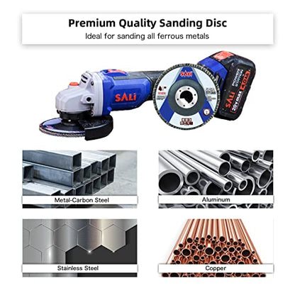 Sali 100 Pack Zirconia Flap Disc 120 Grit 4.5" x 7/8-Inch Sanding Disc Bevel Type #29 Premium and Industrial Grade Angle Grinder Grinding Wheel High Performance Edge Grinding - style: Grit120
