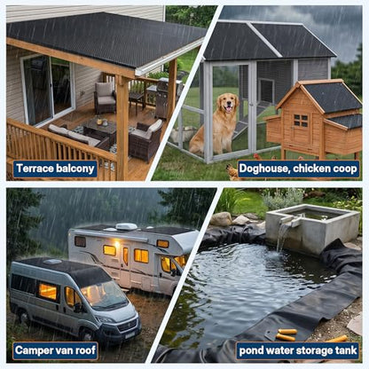 45mil EPDM Rubber Roofing Materials 6.6ft X 16.4ft RV Rubber Roof - color: 6.6*16.4FT