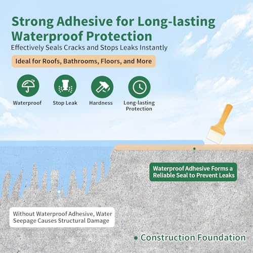YKF Transparent Waterproof Sealant, Self-Leveling Clear Coating, 12 Fl Oz - size: 12 Fl Oz