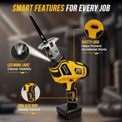 Brushless Cordless Reciprocating Saw for Dewalt 20V Battery (Tool only)