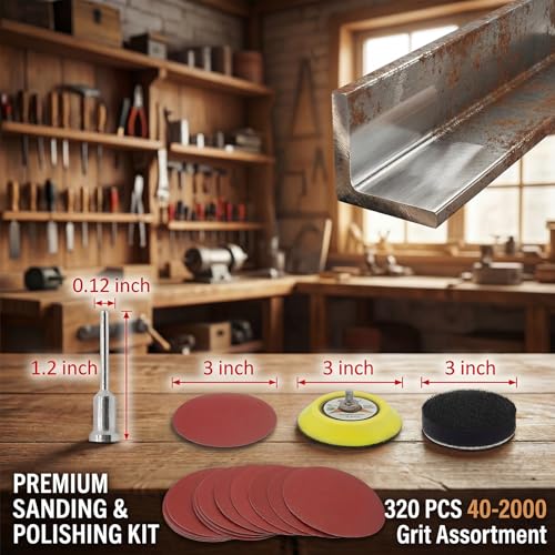 320PCS 40-2000 Grit Assortment 3 Inch Sanding Discs Attachment - size: 3 inch - 40-2000 grit