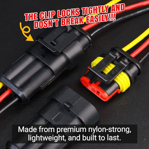 TMH 1/2/3/4/5/6 Pin Wire Connector 22 AWG Waterproof Electrical Male and Female, 10 cm. Wire Connectors 1-6 Way with Heat Shrink Tubing for Car Truck Boat Wire Connection (40PCS) - size: 1/2/3/4/5/6 Pin - 40PCS