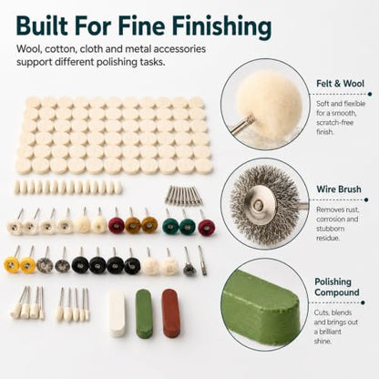 237PCS Polishing Buffing Wheel Kit Compatible with Dremel Rotary Tool