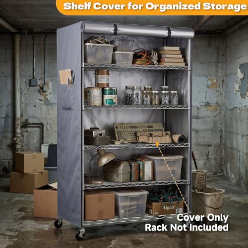 Shelving Cover for Shelving Units, Fits 36"x18"x54" Standing shelf - color: Grey, size: 36"W x 18"D x 54"H