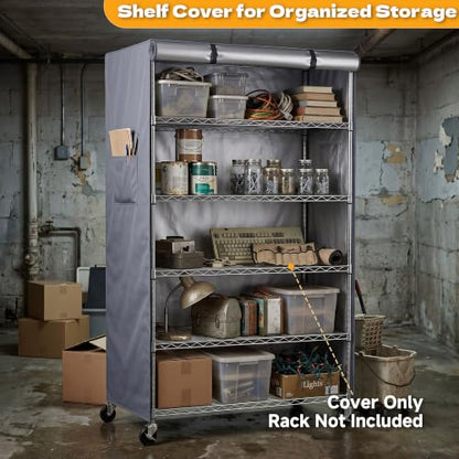 Shelving Cover for Shelving Units, Fits 36"x18"x54" Standing shelf - color: Grey, size: 36"W x 18"D x 54"H