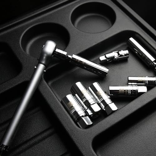 AEROFORCE 14PCS 3/8" Drive Spark Plug Socket Set – Includes 2 Magnetic Sockets (14mm, 16mm) & 5 Rubber-Grip Sockets + Torque Wrench (5-45 Lb.ft), Swivel Joint & Extension Bar – CR-V Steel - size: 14PCS