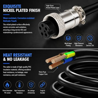 GX16 5 Pin Aviation Connector Cable Female Plug with Wire 1M - color: 5 pin, size: 1 m