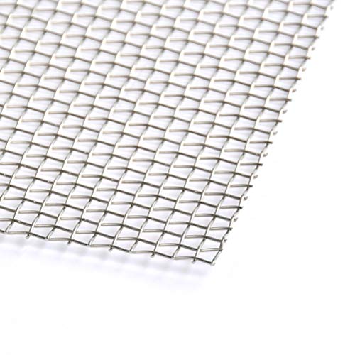 TIMESETL 3 Pcs Stainless Steel Woven Wire 5 Mesh - 12" x 8"(30x21cm) Metal Security Guard Garden Screen Cabinets Mesh - size: 12" x 8" 5 Mesh