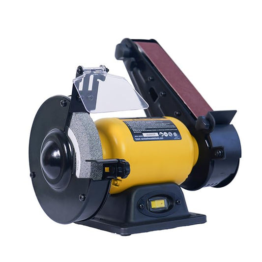 Woodskil High Speed Bench Grinder Belt Sander Combo, 2.5 A 6 Inch Bench Grinder with 2 x 27 Inch Belt Sander for Metal Grinding & Wood Sanding, 2-in-1 Combo Tool for Home Workshop DIY - size: 6" High Speed Grinder Sander Combo