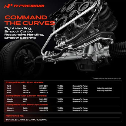 A-Premium Power Steering Reservoir Hose Assembly, Reservoir To Pump
