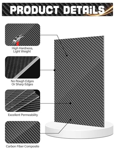 100% 3K Carbon Fiber Sheet Lanstics Carbon Fiber Plate Carbon Fiber Laminate Plate Plain Weave Panel Sheet 1MM Thickness Glossy Surface 200X300X0.5MM 1.0MM 2.0MM 2.5MM 3.0MM - size: 200x300x1, style: Twill Weave