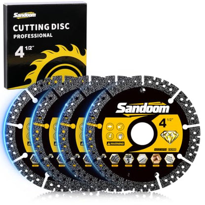 4PCS 4.5" Diamond Cutting Wheel, Heavy Duty Metal Saw Blade/Angle Grinder
