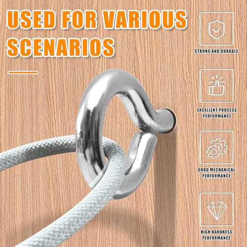 10PCS 2.5 inches Screw Eyes M6 304 Stainless Steel Eye Screws, Heavy Duty Screw, Eye Hooks Screw Eye Bolts Eye Hooks Screw, Indoor & Outdoor Uses (10, M6-2.5inch) - size: M6-2.5inch
