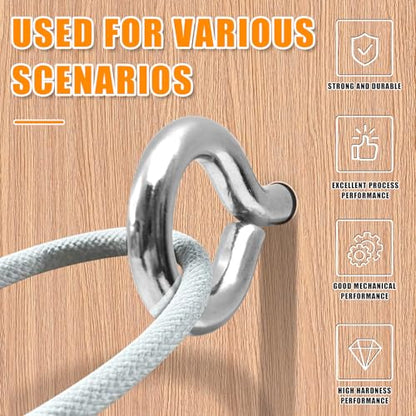 10PCS 2.5 inches Screw Eyes M6 304 Stainless Steel Eye Screws, Heavy Duty Screw, Eye Hooks Screw Eye Bolts Eye Hooks Screw, Indoor & Outdoor Uses (10, M6-2.5inch) - size: M6-2.5inch