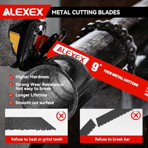 15 Pack 9 Inch 20/24 TPI Reciprocating Saw Blades for Metal Cutting - size: 9 Inch 20/24TPI