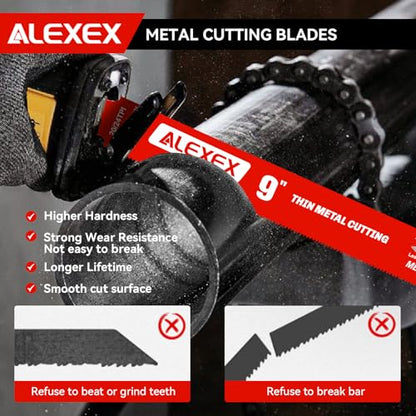 15 Pack 9 Inch 20/24 TPI Reciprocating Saw Blades for Metal Cutting - size: 9 Inch 20/24TPI