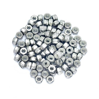 Hex Lock Nuts - 3/16"-24 Carbon Steel Nylon Insert Self-Locking Nuts for Fasteners, 100Pcs - color: Silver, size: 3/16"-24