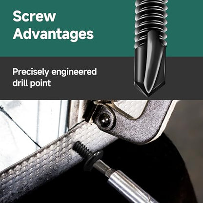 100Pcs 10 x 2 Sheet Metal Screws, Stainless Steel Flat Head Socket Cap Self Drilling Screw, Allen Socket Drive Black Oxide, Self Tapping Screws with Drill Bit - color: Black, size: #10 x 2"