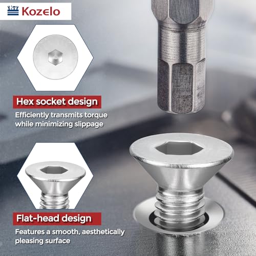 12Pcs[M5-0.8x70] Flat Head Socket Cap Screw Countersunk Bolt - color: Silver, size: M5-0.8 x 70mm