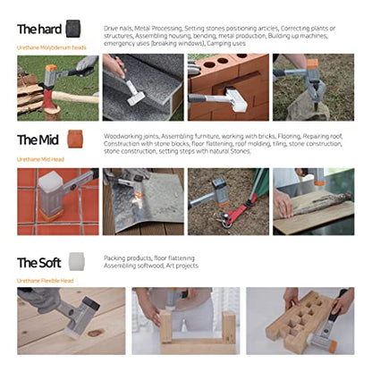 All in One Ball Pang Hammer which a Head can be Changed and has a Ball Bearing with a Exclusive Tool & Fiberglass Handle, Multi Purpose Hammer