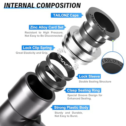 TAILONZ PNEUMATIC Elbow and Straight Combination 1/2 Inch Tube OD x 1/2 Inch NPT Thread Push to Connect Fittings PC-1/2-N4+PL-1/2-N4(Pack of 12) - size: 1/2"OD x 1/2"NPT