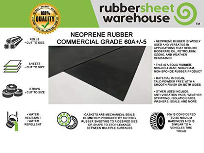 Rubber Sheet Warehouse .500" (1/2") Thick x 2" Wide x 30' long -Neoprene Rubber Strip Commercial Grade 65A, Smooth Finish, Solid Rubber, Perfect for Weather Stripping, Gasket, Costume & DIY Projects … - size: 2" wide x 30' ft long, style: .500" (1/2") Thi