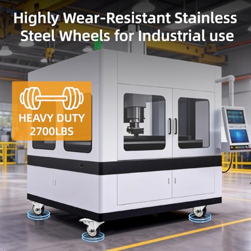 5'' 304 Stainless Steel Caster Wheels, 2700Lbs Heavy Duty Casters Set of 4 - size: 5inch