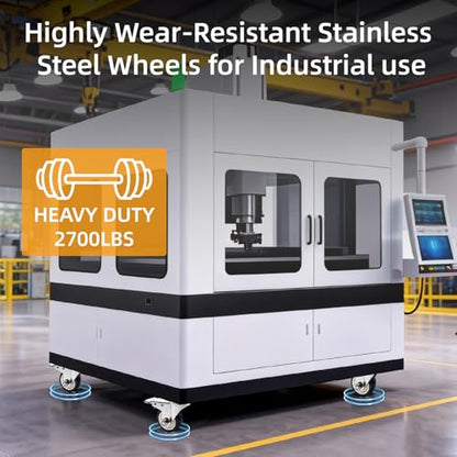 5'' 304 Stainless Steel Caster Wheels, 2700Lbs Heavy Duty Casters Set of 4 - size: 5inch