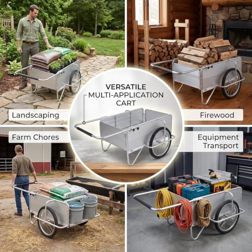FarmTek Aluminum Fold-Up Utility Cart – 250 lb Capacity