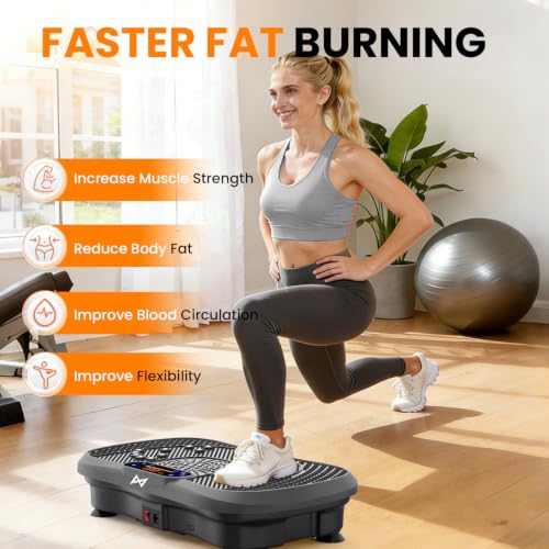 AXV Vibration Plate Exercise Machine Fitness Platform Body Vibrating Board - color: SLIM.GRAY