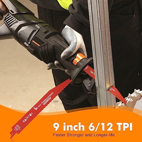 25 Pack 9 Inch 6/12 Tpi Reciprocating Saw Blades for Nail-Embedded Wood - size: 9 Inch 6/12TPI