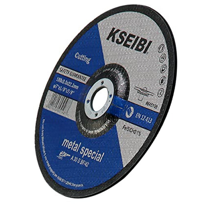 KSEIBI 645108 Grinding Wheels 10-Pack, Aluminum Oxide Discs for Metal & Stainless Steel, 7" x 1/8" x 7/8", Aggressive Grinding for Angle Grinders, Depressed Center Design - size: 7" x 1/8"