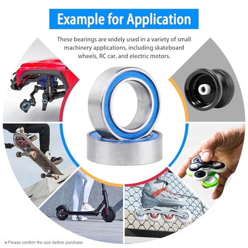 10pcs MR85-2RS Ball Bearings - Miniature Deep Groove Ball Bearing Double Blue Rubber Sealed Chrome Steel for RC Cars/Planes/Drone/Robotics and Small Electric Motors(5x8x2.5mm) - size: 5x8x2.5mm MR85-2RS