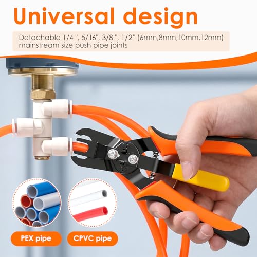Air Line Removal Tool Pliers, Push to Connect Disconnect Tool for Pneumatic Fittings, Quick Connect Air Hose Release Pliers Pliers for 1/4" 5/16" 3/8" 1/2" (6,8,10,12mm) - color: 1/4" & 5/16" & 3/8" & 1/2" (6,8,10,12mm)