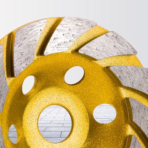 Elome Diamond Grinding Cup Wheel Disc 6" Premium Grade for Angle Grinder 14-Segment Heavy Duty Turbo Row Concrete Granite Stone Ceramic with 6/8" 20mm Thread - size: 6" Turbo