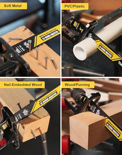TOLESA Reciprocating Saw Blades, 9" 6/12TPI for Nail-Embedded Wood, 5-Pack - style: 5 Pack