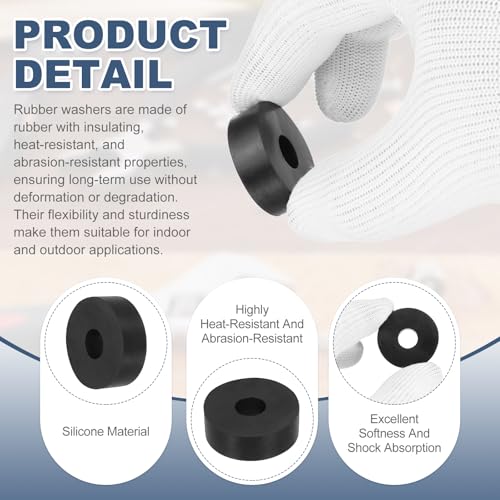 uxcell 35Pcs Rubber Spacers, 25mm OD, 10mm ID, 6mm Thick Black Round Anti Vibration Rubber Pads Isolation Bushings Washer for Home Cars Boat(0.98" OD x 0.39" ID x 0.24" Thick) - size: 30mm OD x 10mm ID x 10mm Thick